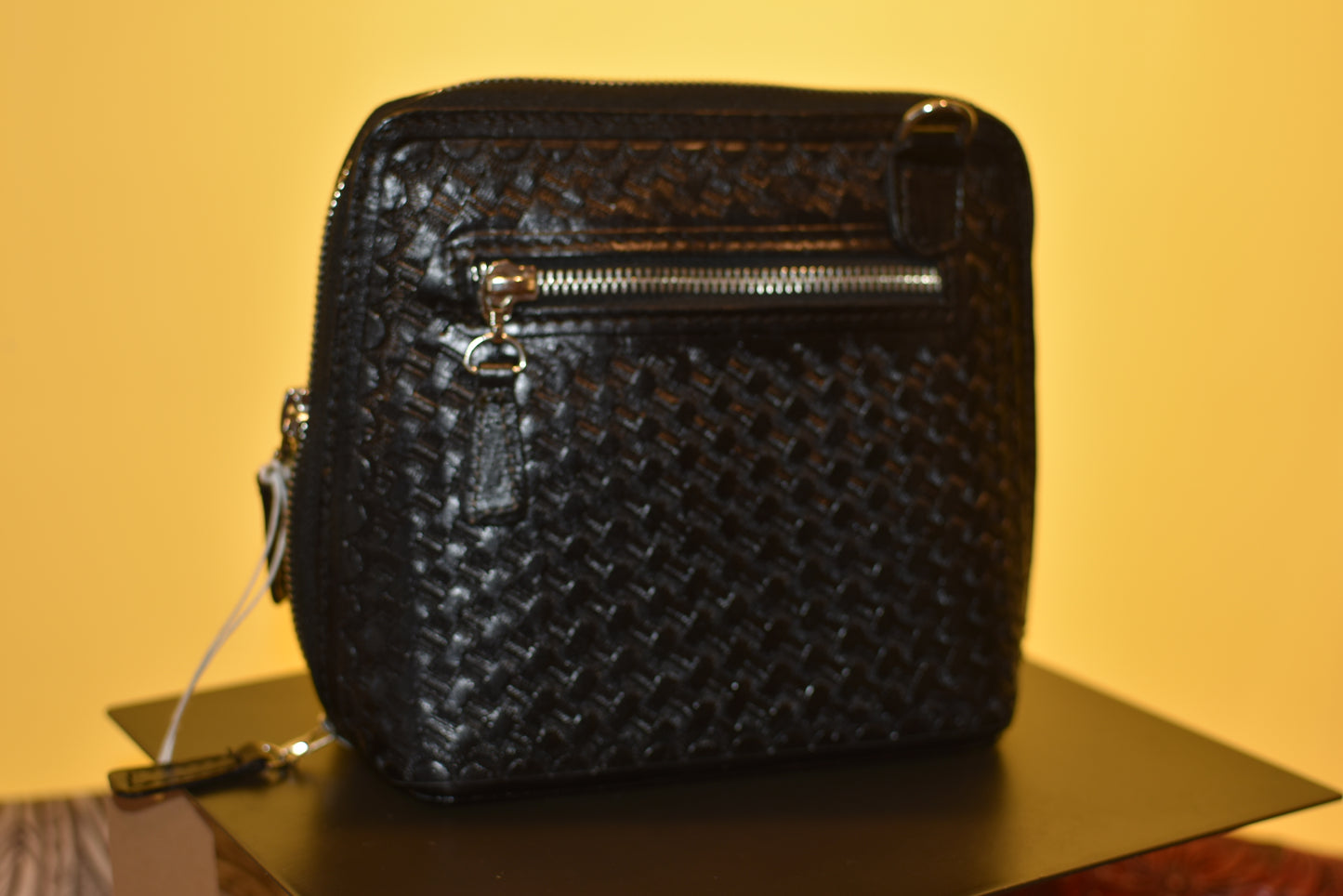 Engraved Black Crossbody Purse