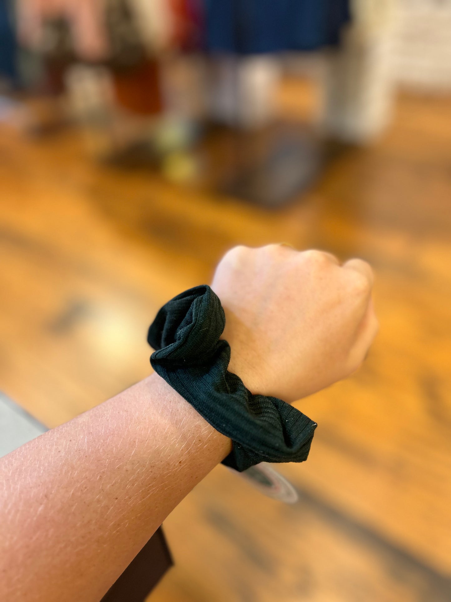 Corduroy and suede scrunchies