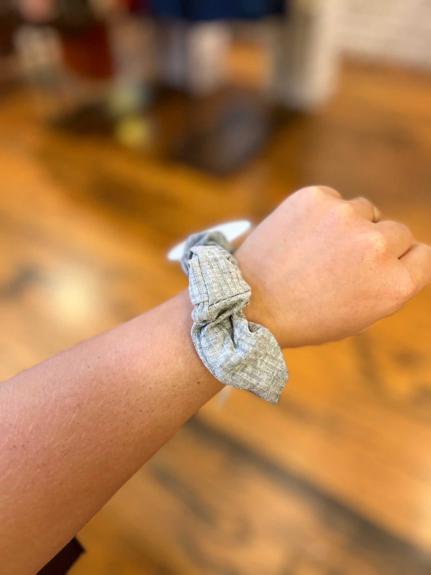 Corduroy and suede scrunchies
