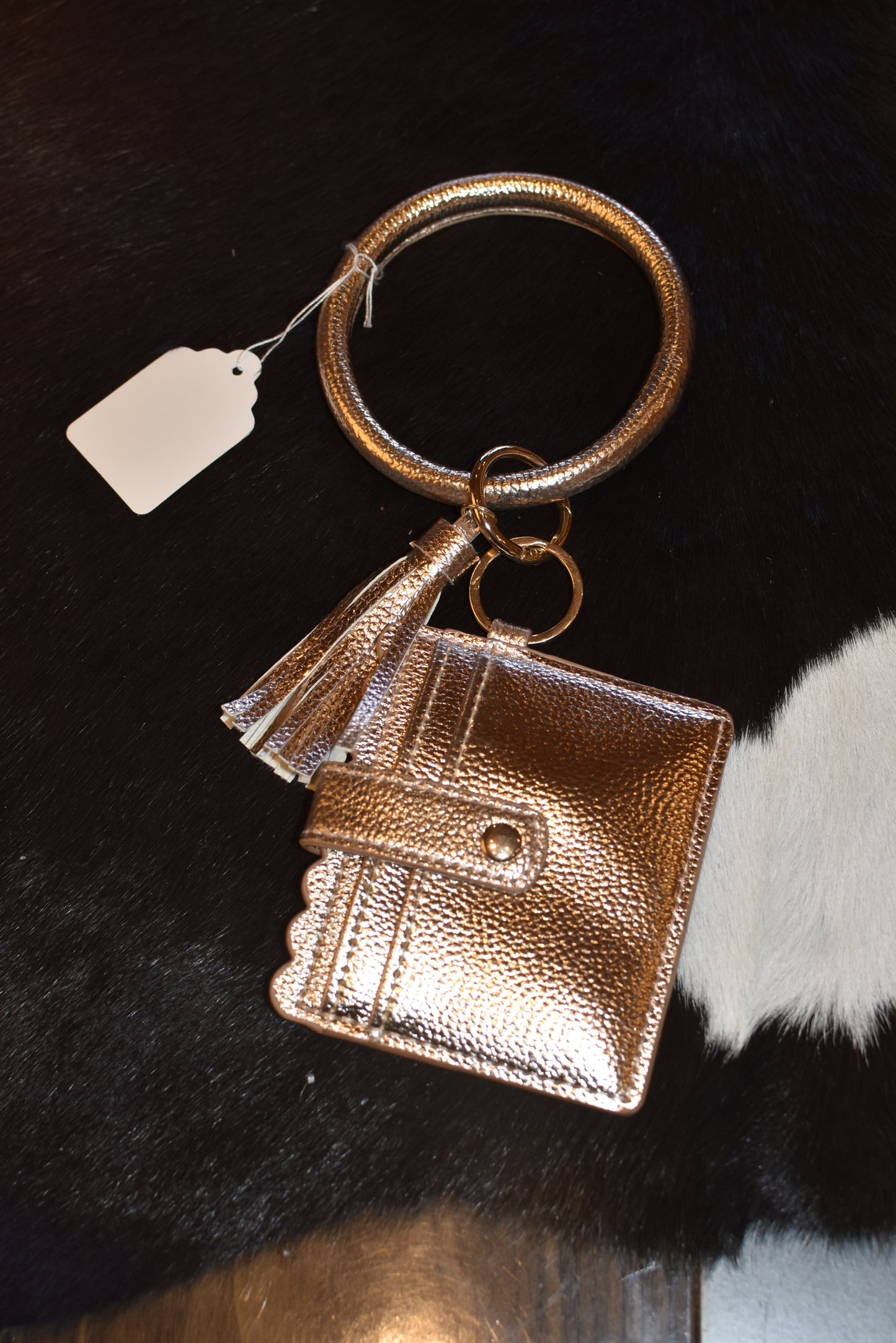 Leather Textured Key Chain Wallet