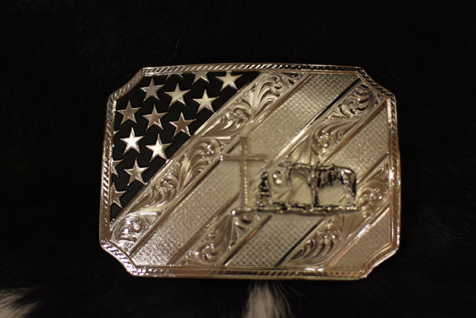 All American-Flag Christian Cowboy Silver