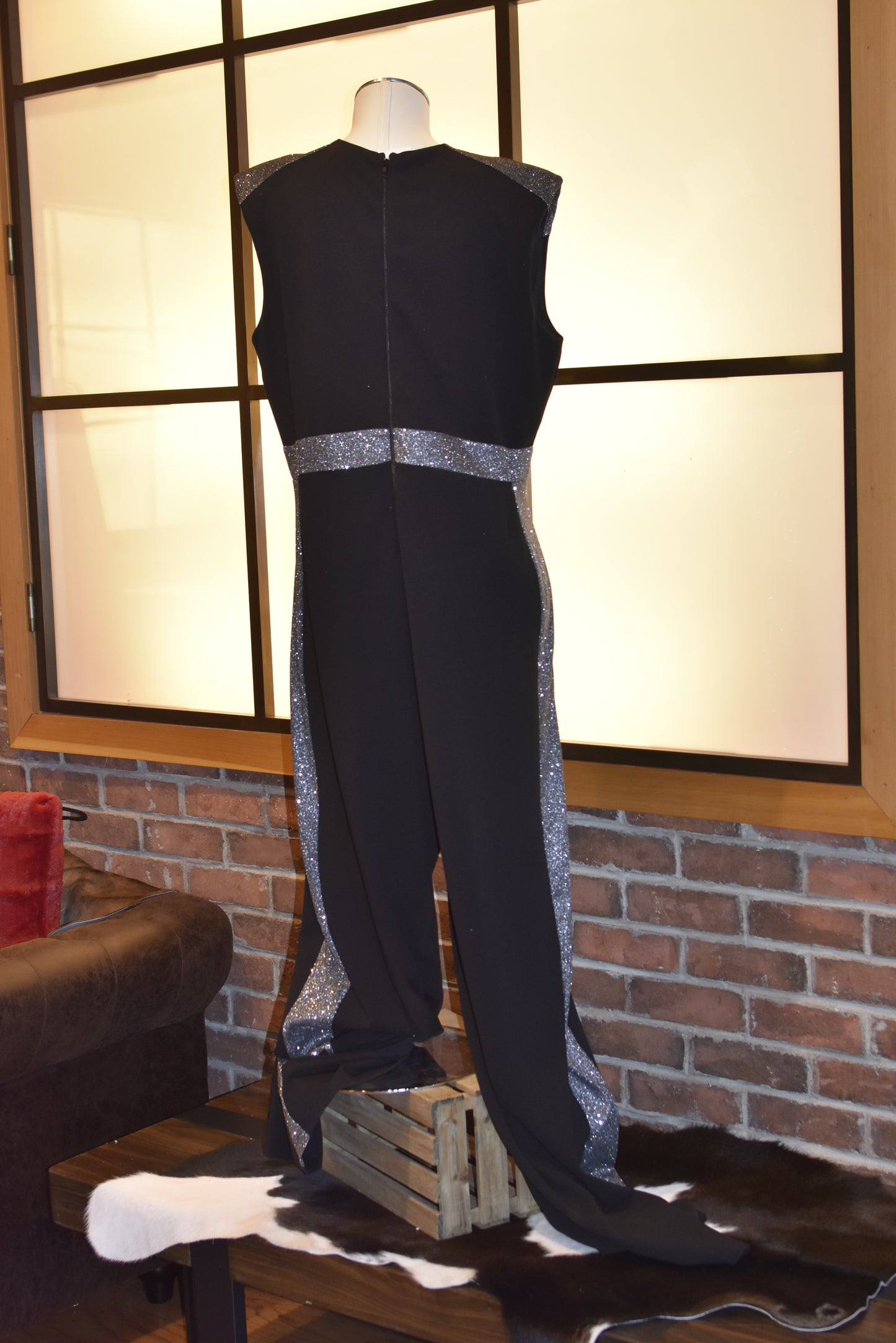 Black & Gray Sparkle Jumpsuit