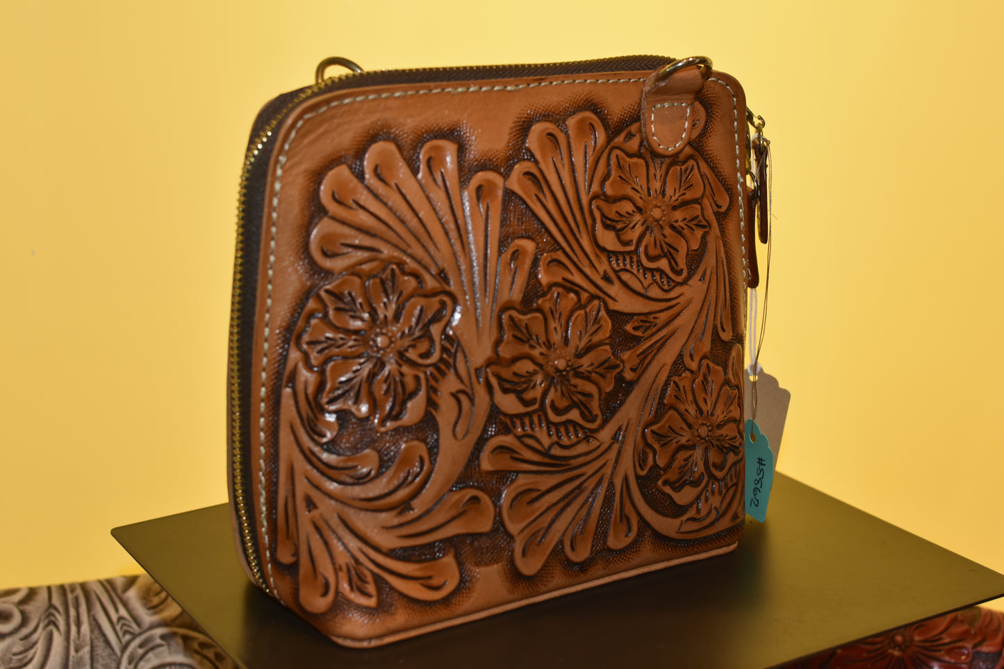 Engraved Light Brown Crossbody