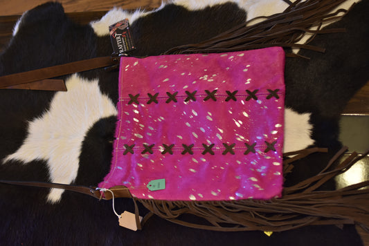 Hot Pink Fringe Crossbody