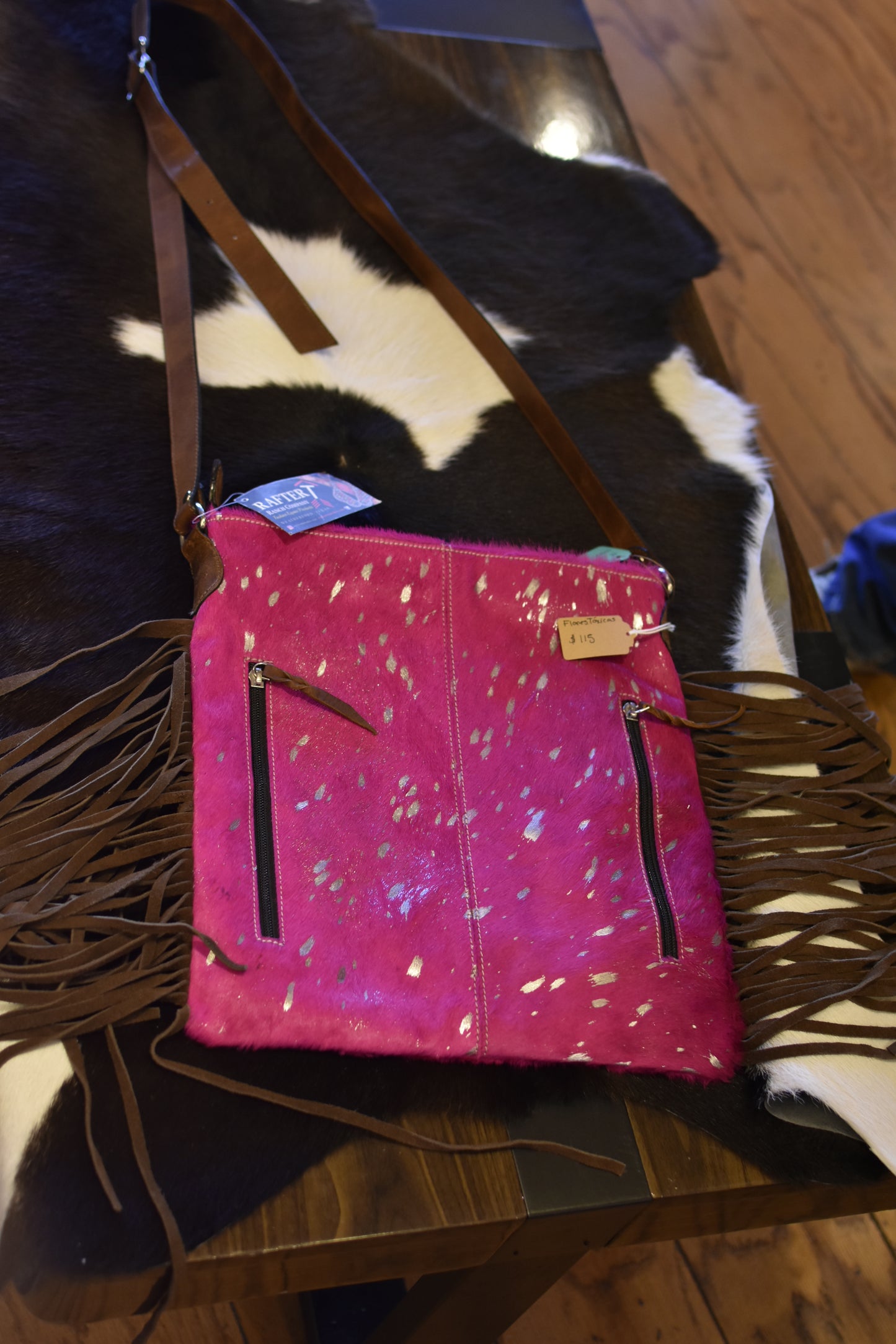 Hot Pink Fringe Crossbody
