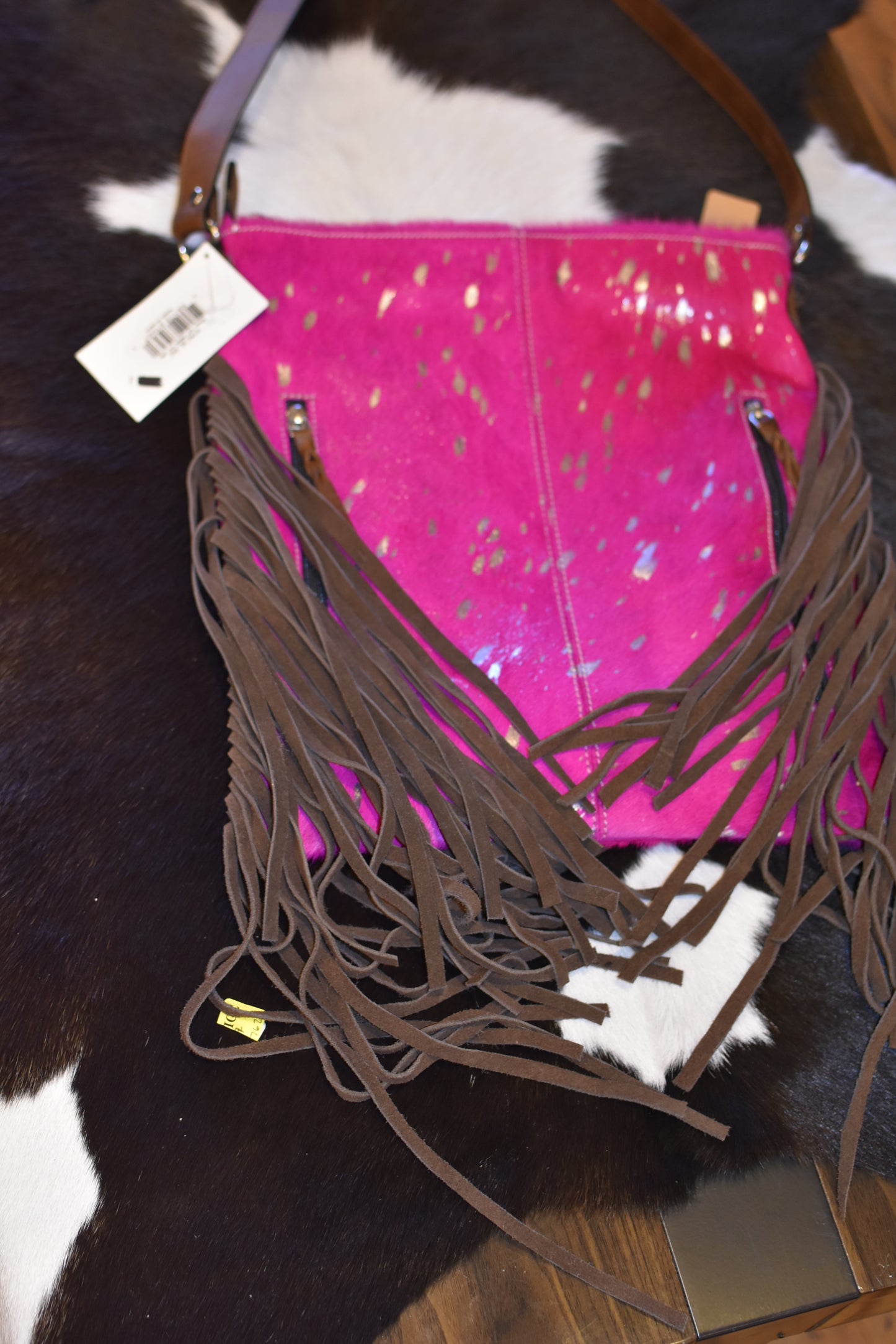 Hot Pink Fringe Crossbody