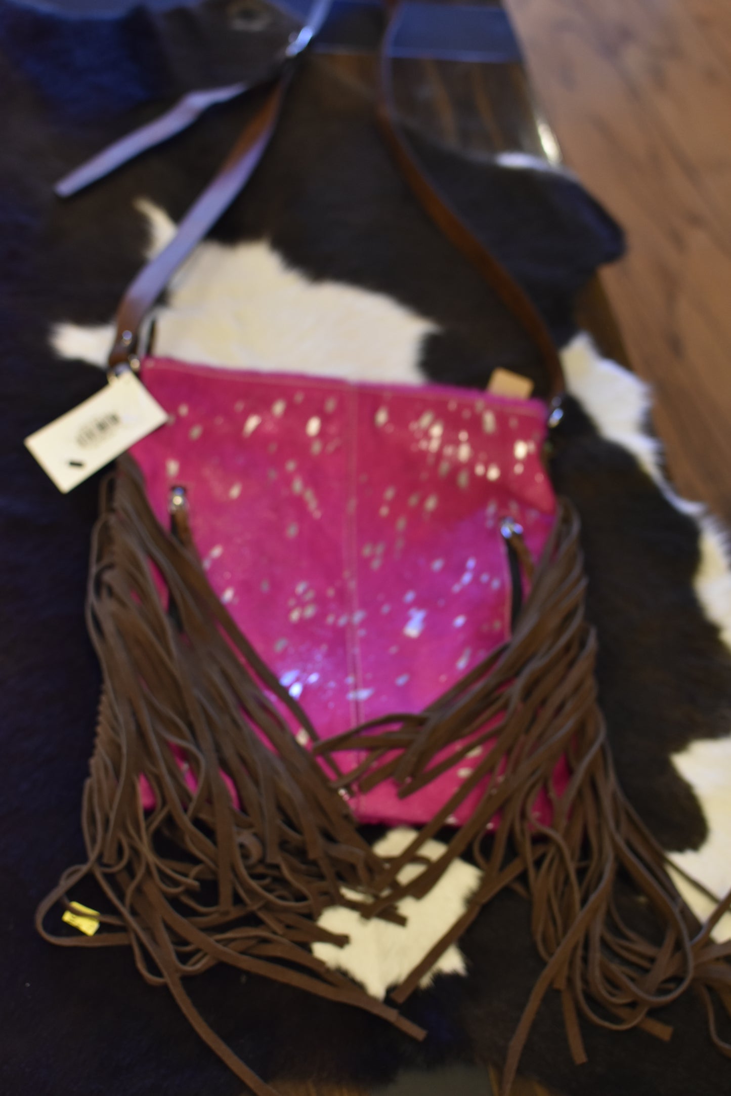 Hot Pink Fringe Crossbody