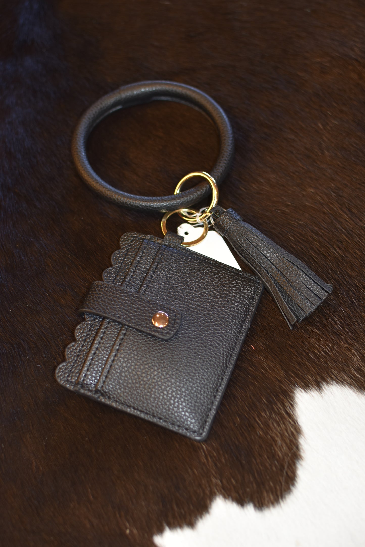 Leather Textured Key Chain Wallet