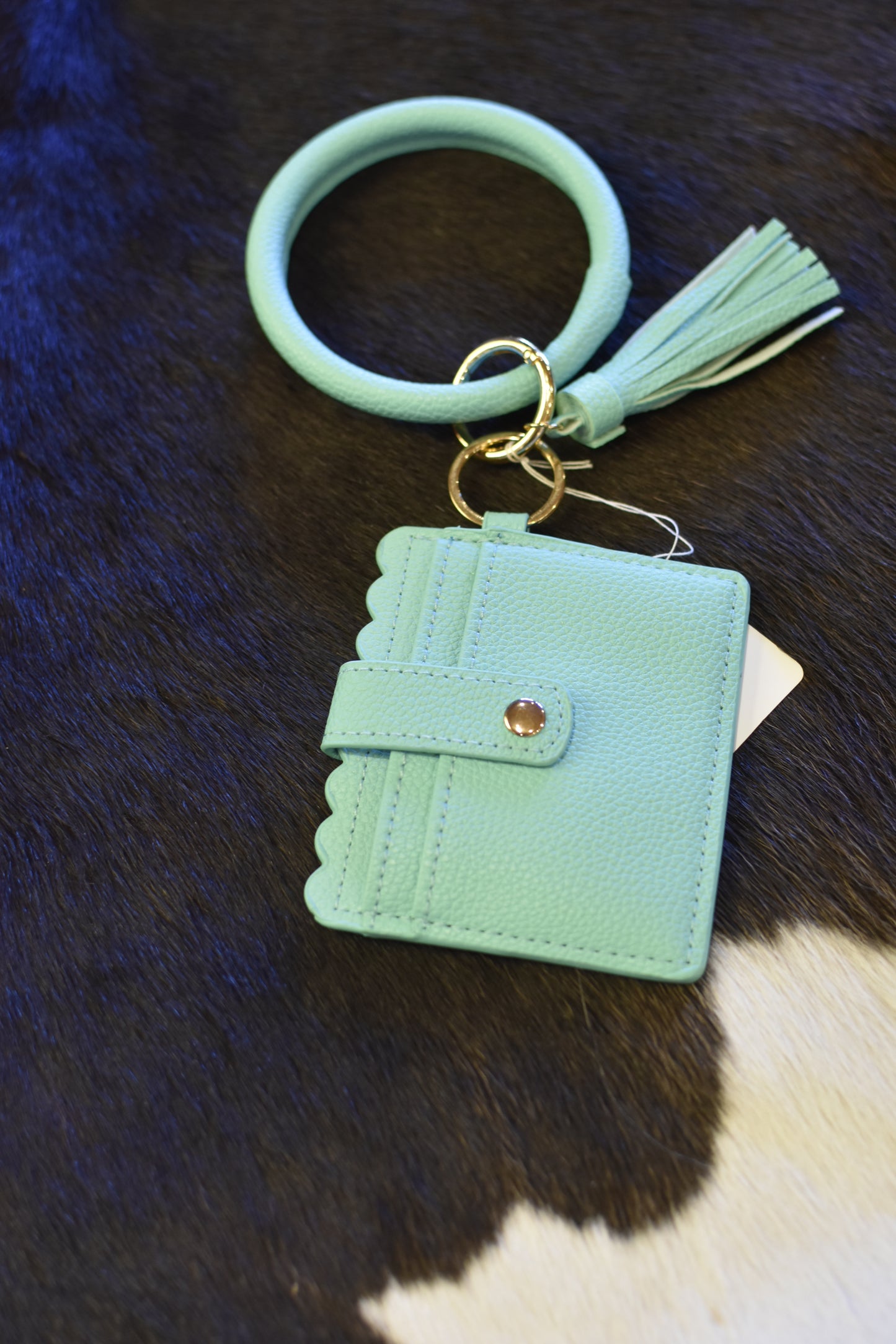 Leather Textured Key Chain Wallet