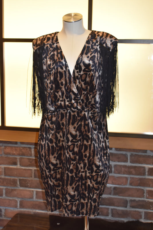 Leopard Fringe Dress