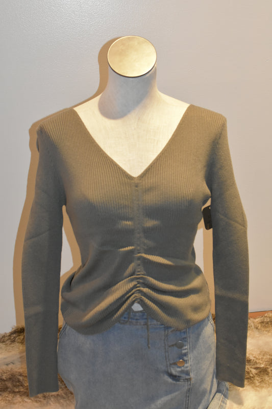 Ribbed V-Neck Sweater