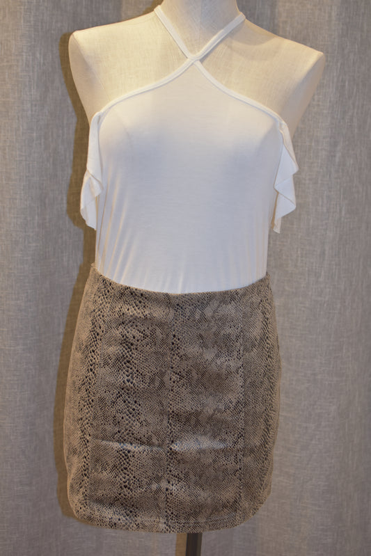 Snake Print Mini Skirt