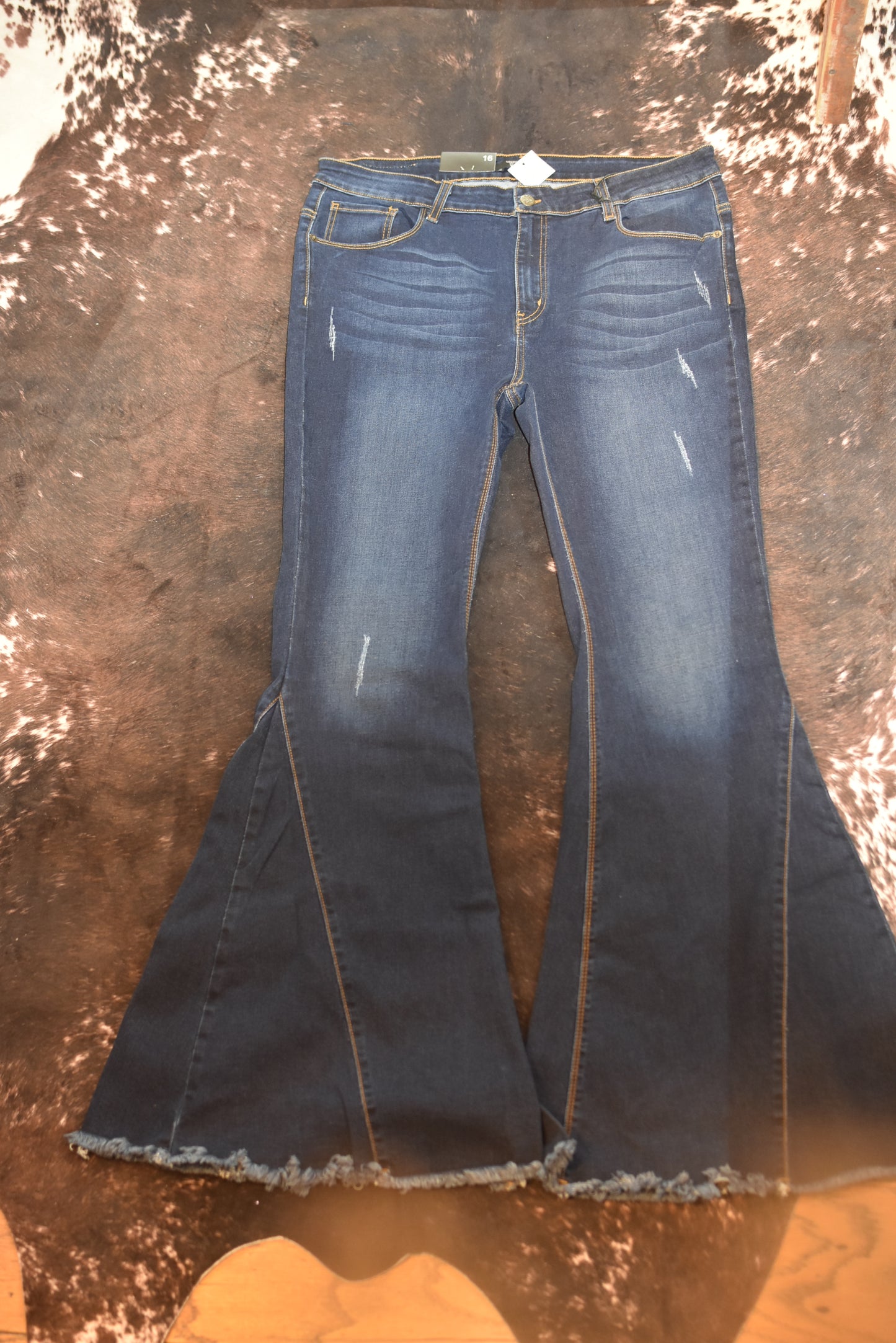 Wide Legged Dark Flare Jeans