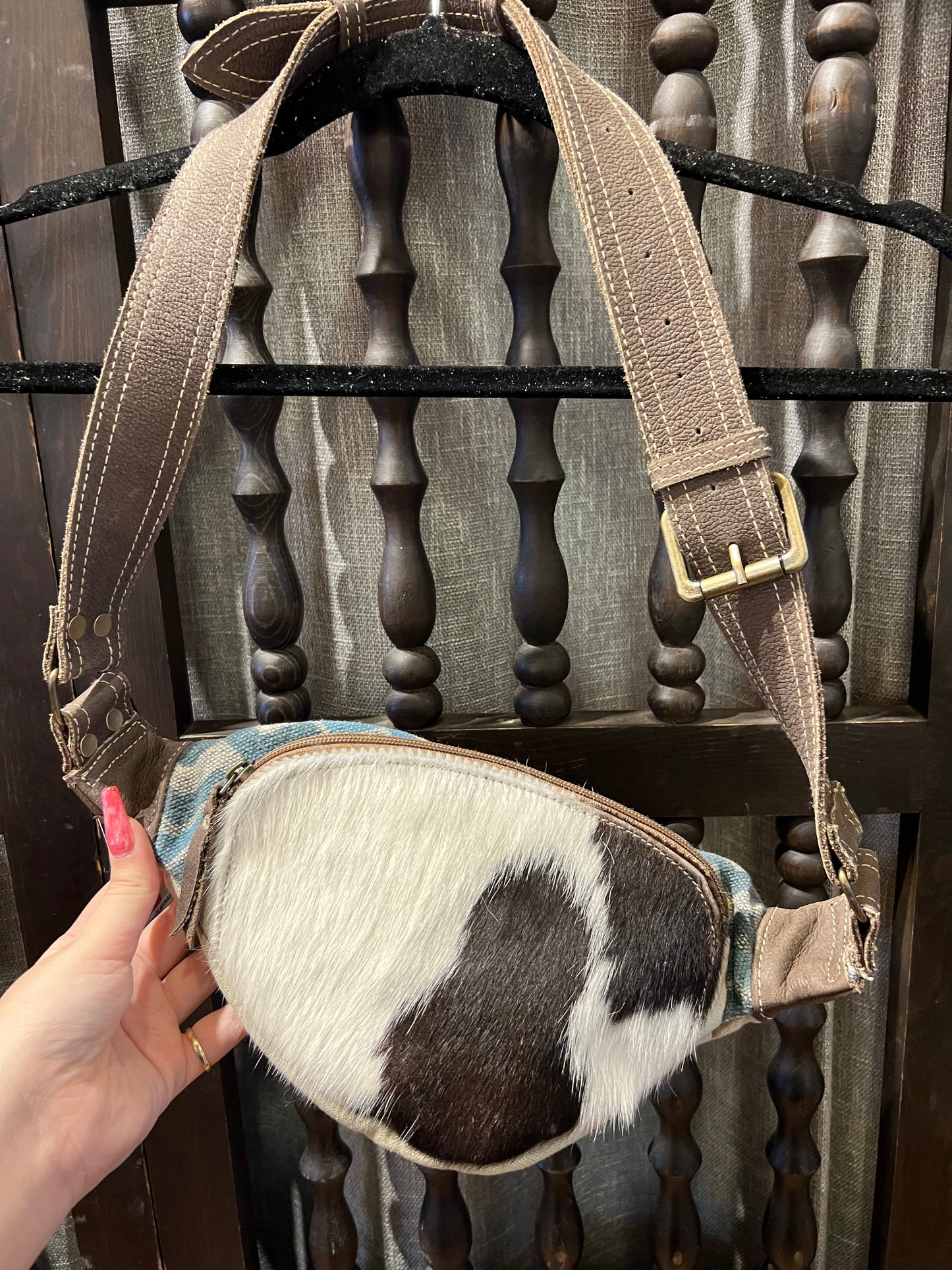 Canvas & Cowhide Fanny Pack