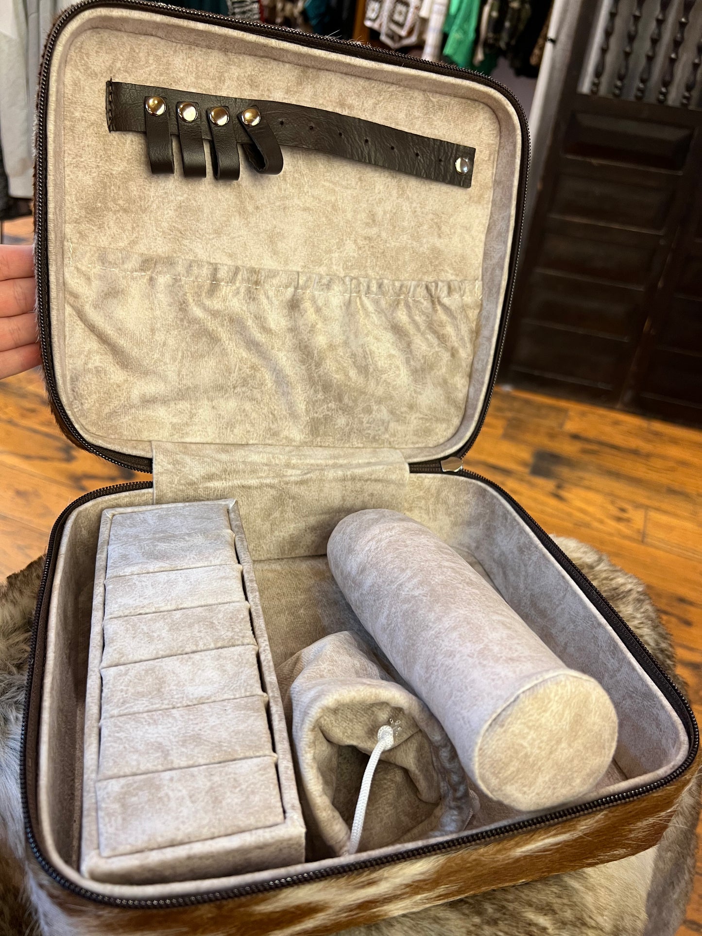 Square Leather Jewelry Box