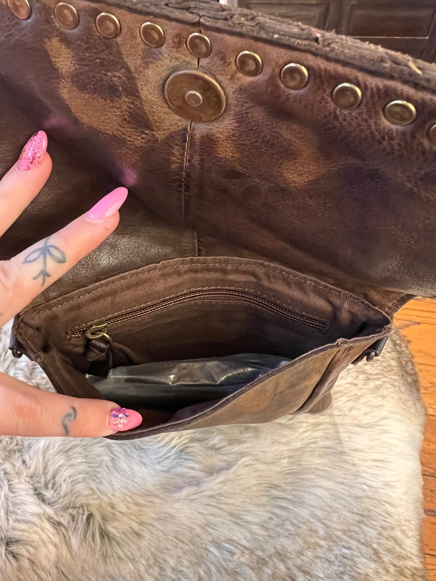 Brown Leather Crossbody