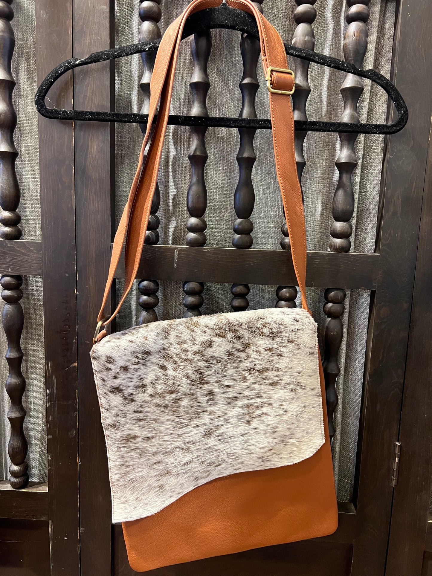 Caramel Leather & Cowhide handbag