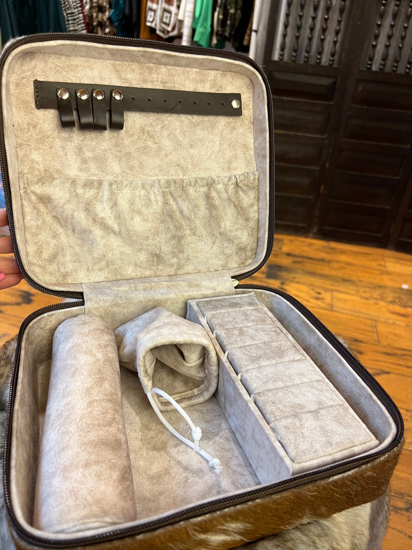 Square Leather Jewelry Box