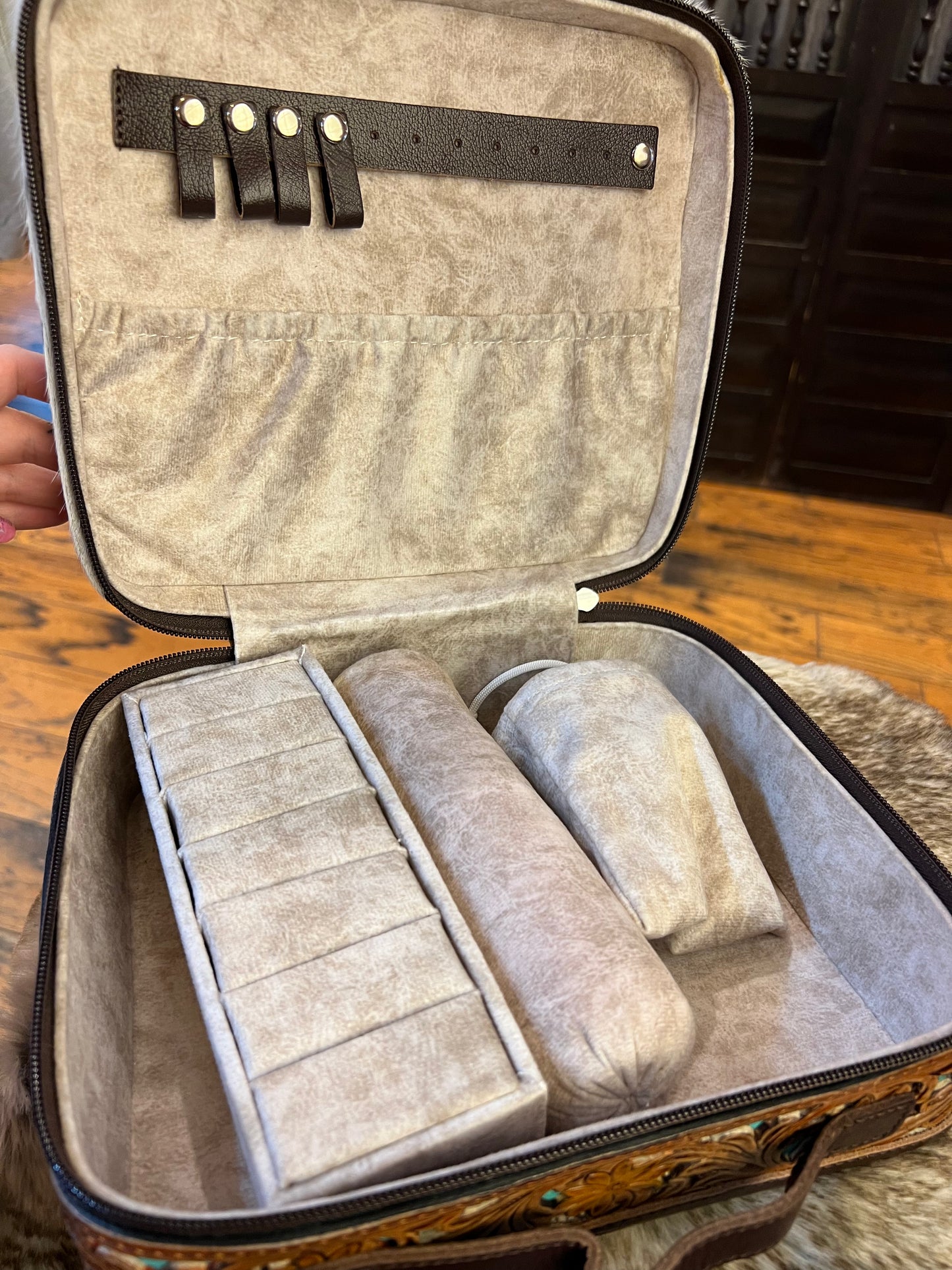 Square Leather Jewelry Box