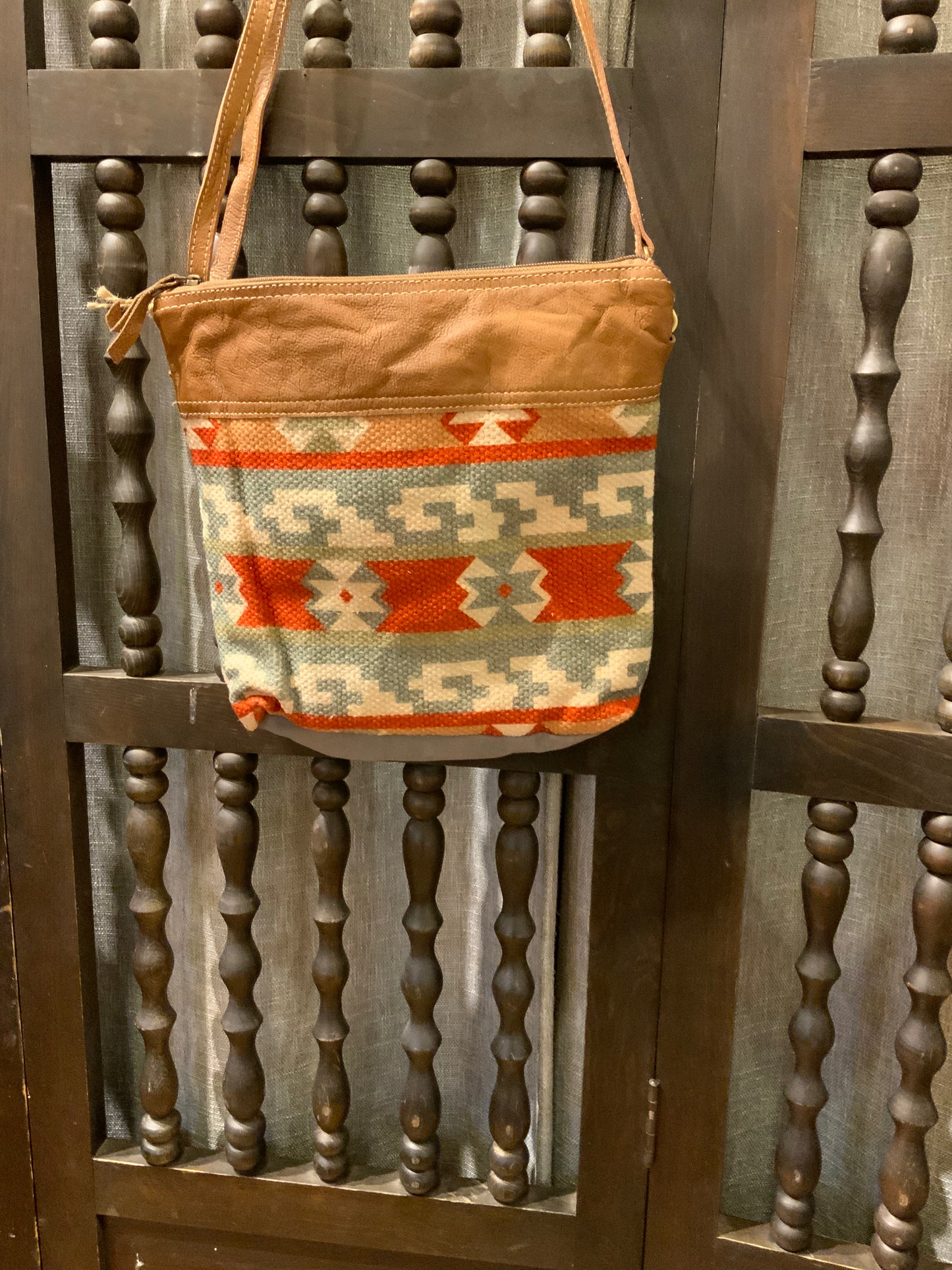 Aztec print crossbody handbag