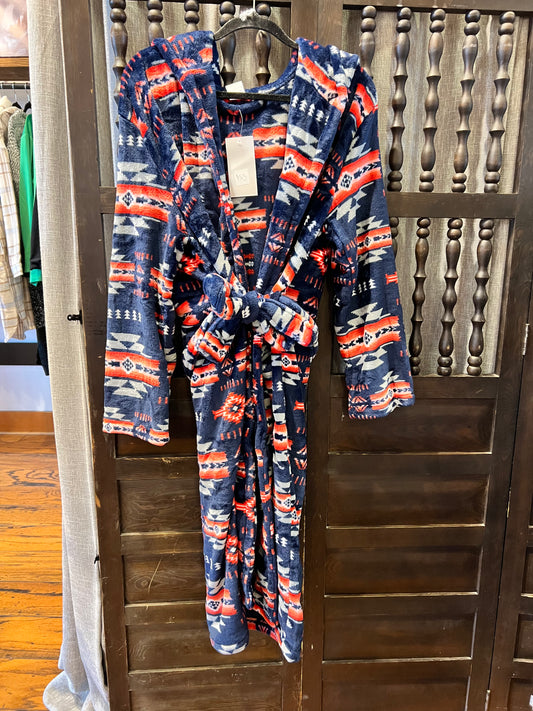 Red & Navy Blue Aztec Robe